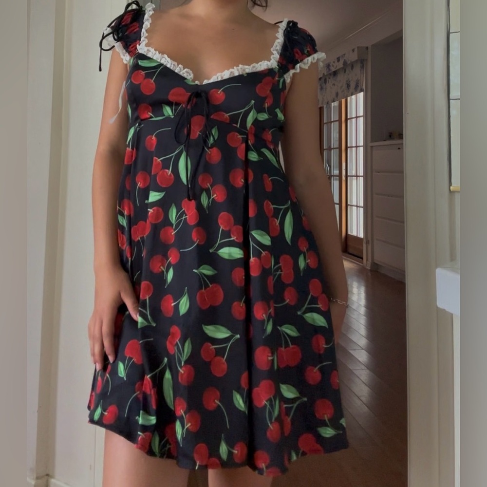 For Love and Lemons Xena Cherry Mini Dress
